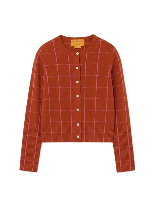 Jane Cashmere Check Cardigan GUEST IN RESIDENCE | W49310JLBRNTSPR BURNTSIENNA/SPRINKLE